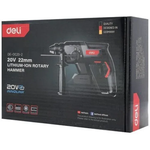 Deli Κρουστικό Σκαπτικό Πιστολέτο Μπαταρίας Brushless 20V Solo με Υποδοχή SDS Plus DE-DC20-2