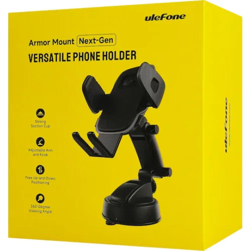 Ulefone Βάση Κινητού Αυτοκινήτου με Ρυθμιζόμενα Άγκιστρα ΜαύρηΚωδικός: UAN15