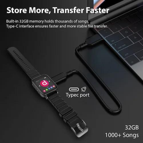 RUIZU MP3 player M8, 1.54", 32GB, Bluetooth, ελληνικό μενού, μαύρο M8-32GB