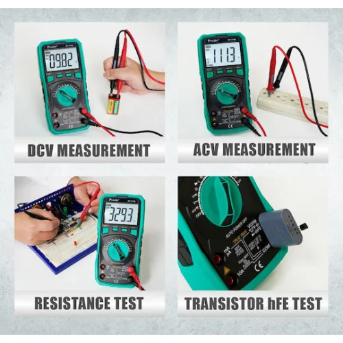 Proskit Ψηφιακό Πολύμετρο True RMS με Buzzer με Μέτρηση AC / DC / Αντίστασης / Χωρητικότητας / Θερμοκρασίας MT-1710N