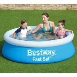 Bestway Παιδική Στρογγυλή Πισίνα PVC 940lt Φουσκωτή 183x51εκ. Γαλάζια