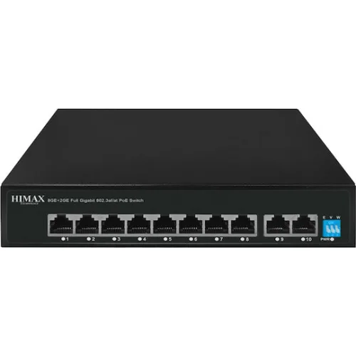 Himax PS1802G Managed PoE Switch με 10 Θύρες Gigabit (1Gbps) Ethernet