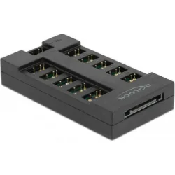 DELOCK RGB hub 64128 για ARGB LEDs, 10 θύρες, μαύρο