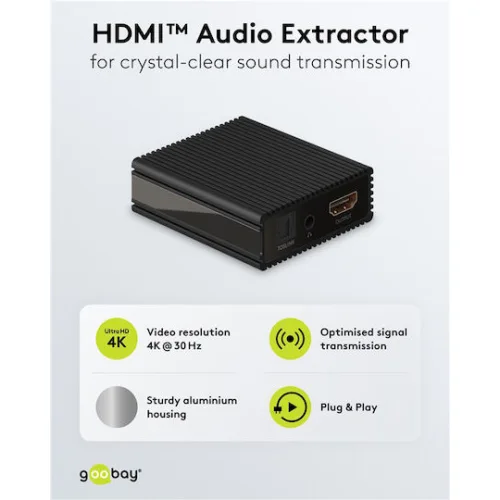 Goobay 79138 Μετατροπέας HDMI female σε 3.5mm / HDMI female