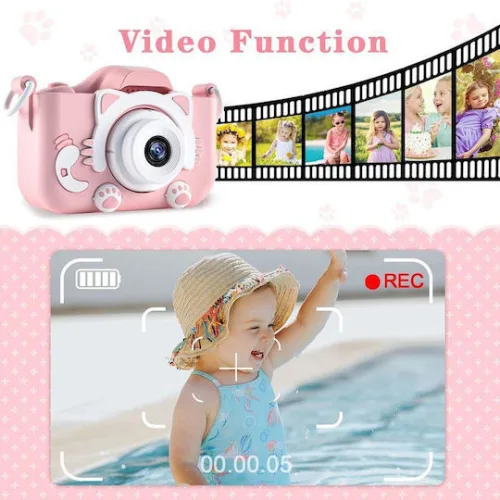 Wowkids Compact Φωτογραφική Μηχανή 8MP Οπτικού Ζουμ 100x με Οθόνη 2" Ροζ