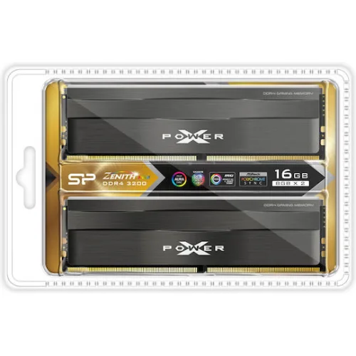 Silicon Power XPOWER Zenith RGB DDR4 16GB RAM με 2x8GB Modules και Ταχύτητα 3200 για DesktopΚωδικός: SP016GXLZU320BDD