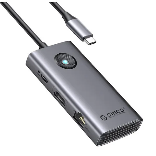 Orico USB-C Docking Station με HDMI 4K PD και σύνδεση 2 Οθονών Γκρι (PW11-6PR-GY-EP)