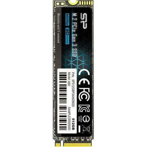 Silicon Power PCIe Gen3×4 P34A60 SSD 512GB τύπου M.2 με σύνδεση PCI Express 3.0 SP512GBP34A60M28