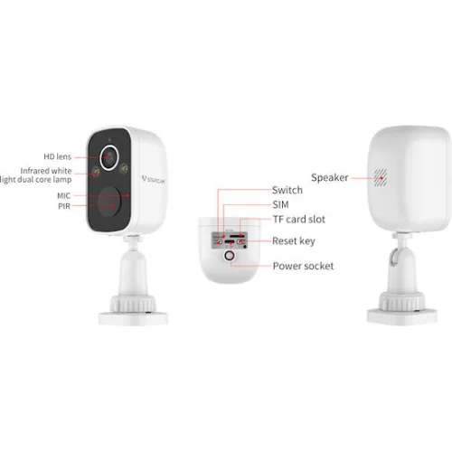 Vstarcam BG55 IP Κάμερα Παρακολούθησης 4G Full HD+ 3MP Αδιάβροχη Μπαταρίας με Αμφίδρομη Επικοινωνία και Φακό 2.8mm 4G