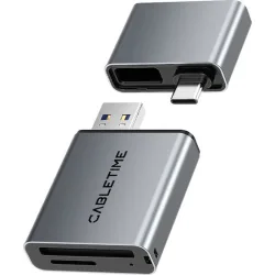 Cabletime Card Reader USB 3.0 Type-C για SD ΓκριΚωδικός: CT-ACCD3-AG