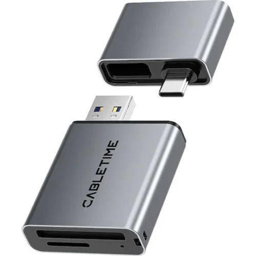 Cabletime Card Reader USB 3.0 Type-C για SD ΓκριΚωδικός: CT-ACCD3-AG
