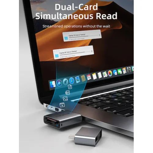 Cabletime Card Reader USB 3.0 Type-C για SD ΓκριΚωδικός: CT-ACCD3-AG