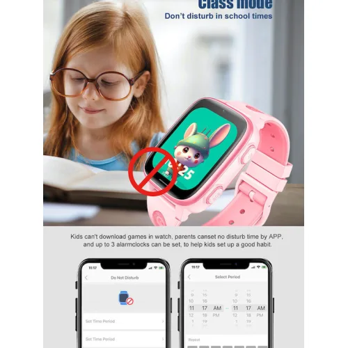 INTIME Παιδικό Smartwatch 4G με GPS & Κάμερα Ροζ