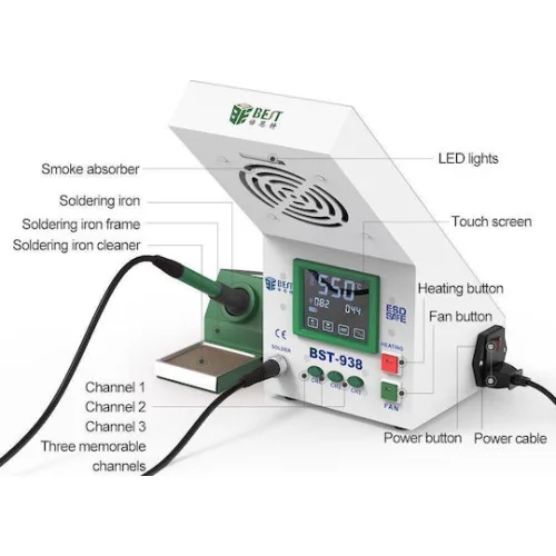 Best BST-938 Σταθμός Κόλλησης Ρεύματος 70W με Ρύθμιση Θερμοκρασίας