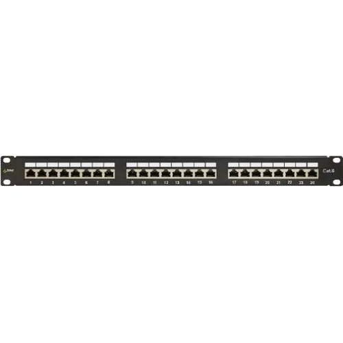 Pulsar Patch Panel για Rack 1U 19" 24 Θυρών cat6 ΜαύροΚωδικός: RP-F24V6