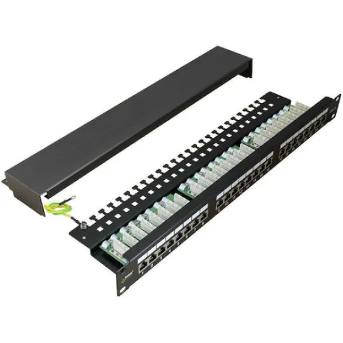 Pulsar Patch Panel για Rack 1U 19" 24 Θυρών cat6 ΜαύροΚωδικός: RP-F24V6