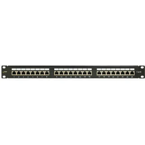 Pulsar Patch Panel για Rack 1U 19" 24 Θυρών cat6 ΜαύροΚωδικός: RP-F24V6