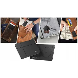 MiLi MiCard Duo Apple Find My & Google Find Hub Μαύρο Επαναφορτιζόμενο