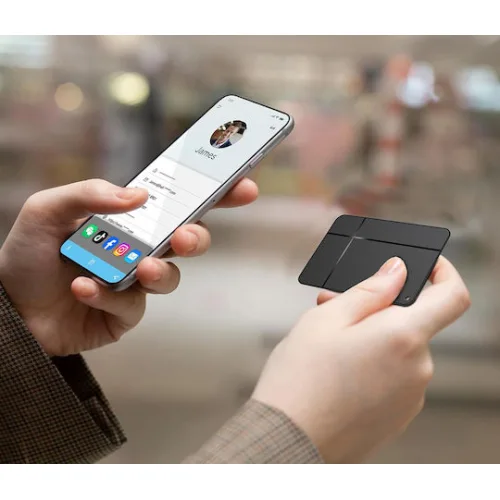 MiLi MiCard Duo Apple Find My & Google Find Hub Μαύρο Επαναφορτιζόμενο
