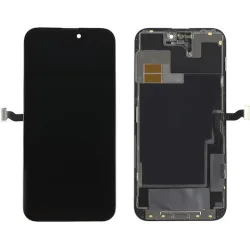 TW INCELL LCD για iPhone 14 Pro Max, camera-sensor ring, earmesh, μαύρη