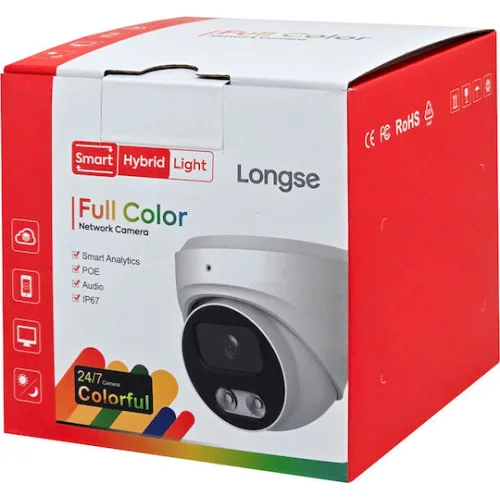 Longse CMSBKL2RC-28PM IP Κάμερα Παρακολούθησης Full HD 1080p Αδιάβροχη με Μικρόφωνο και Φακό 2.8mm
