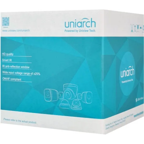 Uniarch IPC-D125-PF28 IP Κάμερα Παρακολούθησης Full HD+ 5MP Αδιάβροχη με Ηχείο και Φακό 2.8mm