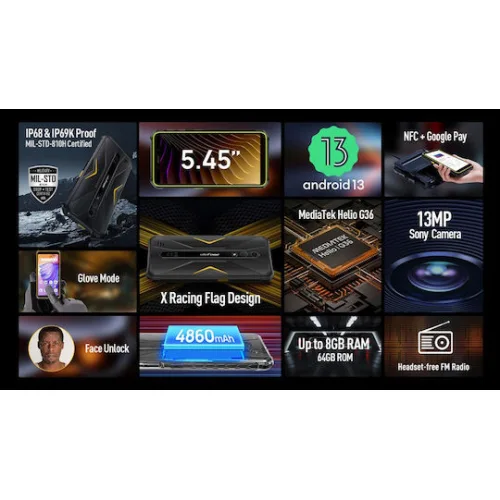 Ulefone Armor X12 Pro Dual SIM (4/64GB) Μαύρο