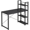 Vasagle Γωνιακό Μεταλλικό Γραφείο 140 x 130 x 76 / 91.5 cm Χρώματος Σκούρο Καφέ (LWD56X) (VASLWD56X)