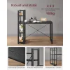 Vasagle Γωνιακό Μεταλλικό Γραφείο 140 x 130 x 76 / 91.5 cm Χρώματος Σκούρο Καφέ (LWD56X) (VASLWD56X)