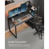 Vasagle Γωνιακό Μεταλλικό Γραφείο 140 x 130 x 76 / 91.5 cm Χρώματος Σκούρο Καφέ (LWD56X) (VASLWD56X)