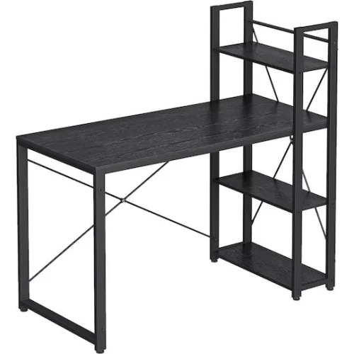 Vasagle Γωνιακό Μεταλλικό Γραφείο 140 x 130 x 76 / 91.5 cm Χρώματος Σκούρο Καφέ (LWD56X) (VASLWD56X)
