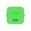 ttec SmartCharger GAN 45W PD Travel Fast Charger+ USB-C - USB-C 3A Cable Neon Green (2SCG45CNY) (TTEC2SCG45CNY)