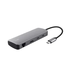 Trust adapter USB-C DALYX 8-IN-1 / 2 C - 2 USB - 1 HDMI - 1 Ether. 1 Reader 25672