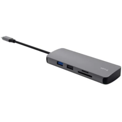 Trust adapter USB-C DALYX 8-IN-1 / 2 C - 2 USB - 1 HDMI - 1 Ether. 1 Reader 25672