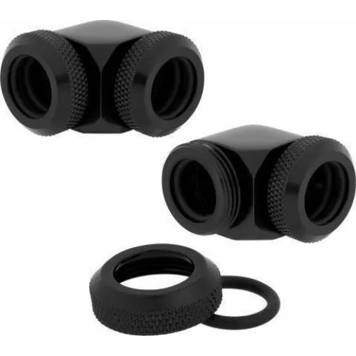 Corsair OD Fitting Pipe Hydro X Series XF Hardline 90°  Twin Pack - Black - CX-9052022-WW