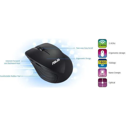 Asus WT465 Ασύρματο Ποντίκι Μαύρο