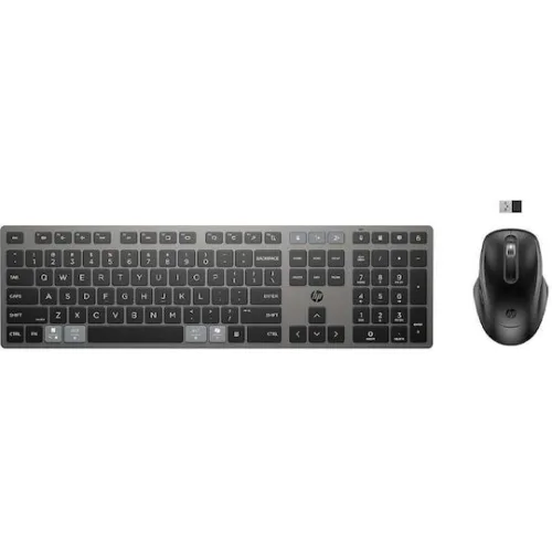 HP 720 Multi-Device Rechargeable Wireless Keyboard and Mouse Combo - Black - 9T5A9AA