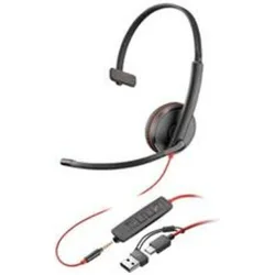 Poly Blackwire 3215 Monaural USB-C Headset +3.5mm Plug +USB-C/A Adapter - 8X227AA