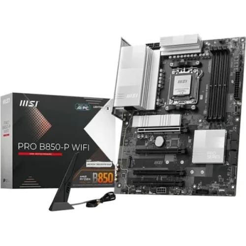 MSI MB PRO B850-P WIFI, SOCKET AMD AM5, CS AMD B850, 4 DIMM SOCKETS DDR5, HDMI, PCI-E GEN 5.0, 5G LAN, WIFI7, ATX, 3YW.