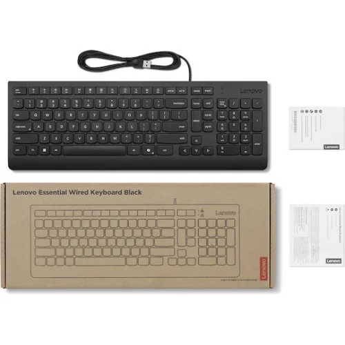 Lenovo Essential Wired Keyboard (Black) - Greek 319