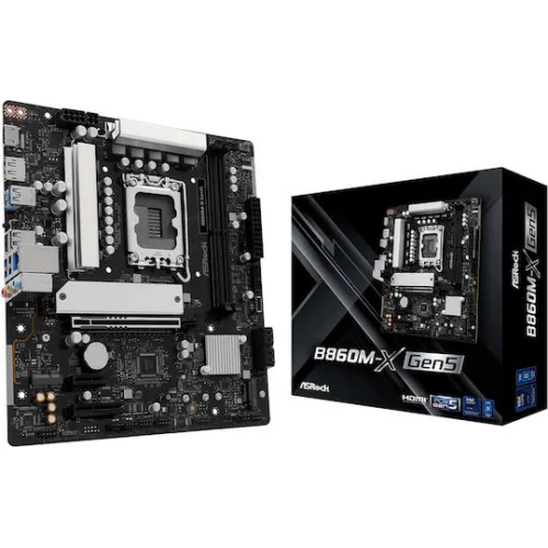 ASROCK MB B860M-X GEN5, SOCKET INTEL LGA1851 INTEL CPU, CS INTEL B860, 2 DIMM SOCKETS DDR5, HDMI/DP, PCI-E GEN 5.0, 2.5G LAN, MICRO-ATX, 3YW.