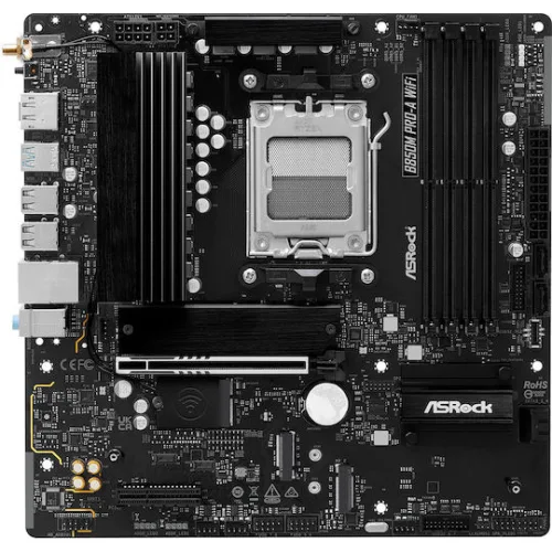 ASROCK MB B850M PRO-A WIFI, SOCKET AMD AM5, CS AMD B850, 4 DIMM SOCKETS DDR5, HDMI/ DP, PCI-E GEN 4.0, 2.5G LAN, WIFI6E, MICRO-ATX, 3YW.