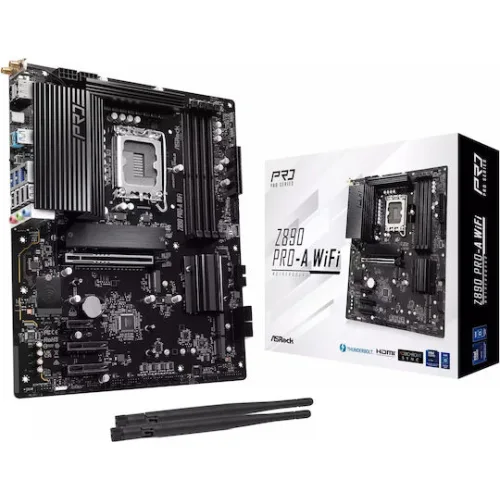ASROCK MB Z890 PRO-A WIFI, SOCKET INTEL LGA1851, CS INTEL Z890, 4 DIMM SOCKETS DDR5, HDMI/DP, PCI-E GEN 5.0, 2.5G LAN, WIFI6E, ATX, 3YW.