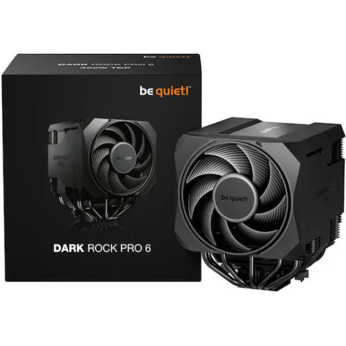 BEQUIET CPU AIR COOLER DARK ROCK PRO 6 BK048, 300W TDP, INTEL SOCKET LGA 1851/1700/1200/1150/1151/1155, AMD AM4/AM5, DUAL PWM 135MM/120MM FAN, BLACK, 3YW.