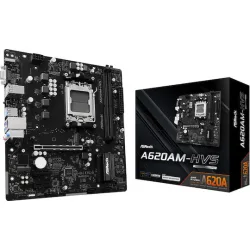 ASROCK MB A620AM-HVS, SOCKET AMD AM5, CS AMD A620A, 2 DIMM SOCKETS DDR5, HDMI/ D-SUB, PCI-E GEN 4.0, GIGABIT LAN, MICRO-ATX, 3YW.