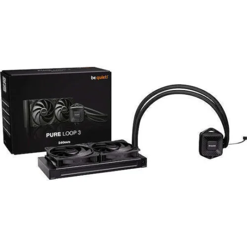 BEQUIET CPU HYDRO COOLER PURE LOOP 3 240MM BW027EU, INTEL SOCKET LGA 1851/1700/1200/1150/1151/1155, AMD AM4/AM5, 2x120MM FAN PURE WINGS 3 PWM HIGH-SPEED, BLACK, 3YW.