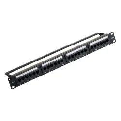 VENTION 24-Port Cat6 Unshielded Patch Panel Black (KGCB0) (VENKGCB0)