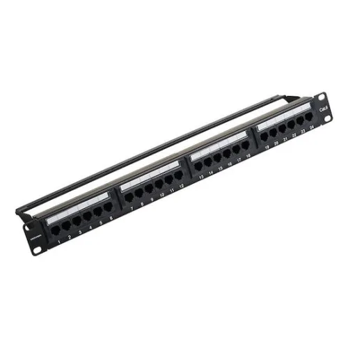 VENTION 24-Port Cat6 Unshielded Patch Panel Black (KGCB0) (VENKGCB0)