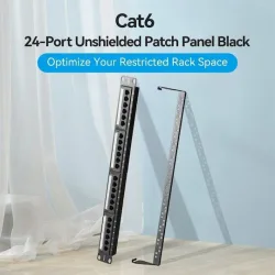 VENTION 24-Port Cat6 Unshielded Patch Panel Black (KGCB0) (VENKGCB0)