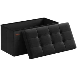 Songmics Αναδιπλούμενος Πάγκος Αποθήκευσης  - 76 x 38 x 38 - Μαύρο  (ULSF047B01) (SNGULSF047B01)